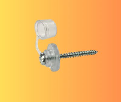 Fixings with Clear Washers and Caps (4.5 x 45mm) – 100 Units for Timber