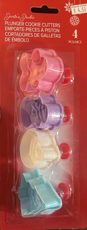 Plunger cookie cutters 4 pcs