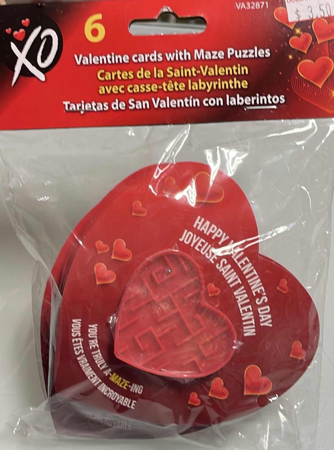 Valentine cards with maze puzzles