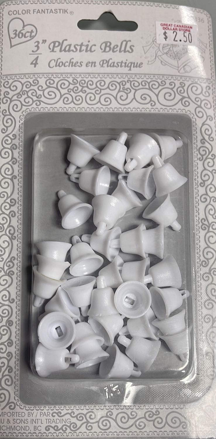36pc 3&quot; Mini Plastic Wedding Bells