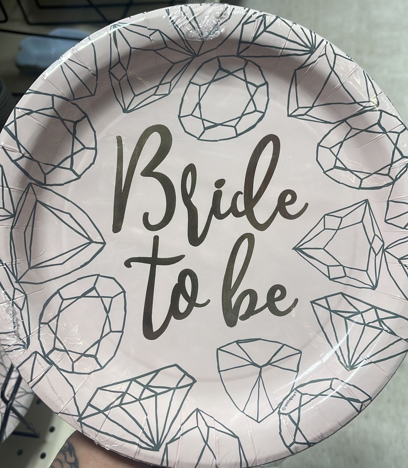 Bride to be paper plate