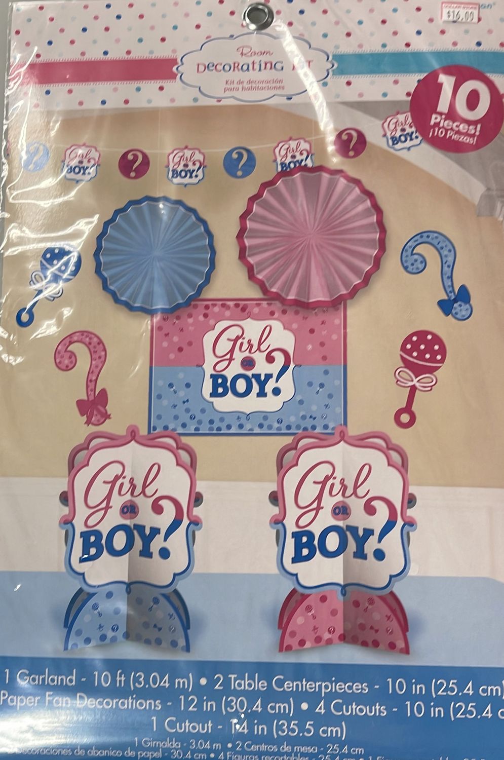 10pcs &quot;Girl or Boy&quot; Gender Reveal Decoration Kit