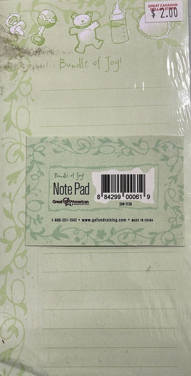 &quot;Bundle of Joy&quot; Magnetic Notepad 