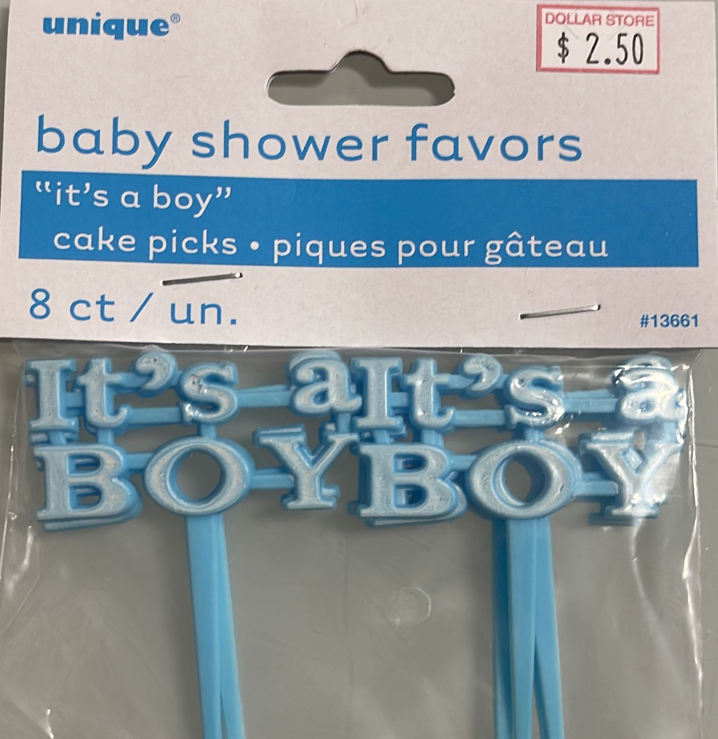 &quot;It’s a Boy&quot; 8pk Baby Shower Cake Picks
