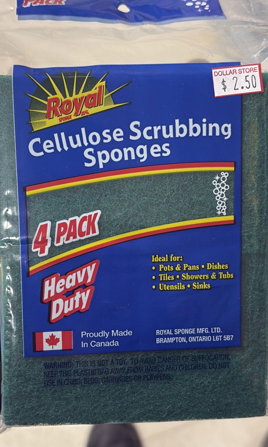 4pk Heavy Duty Cellulose Scrubbing Sponges