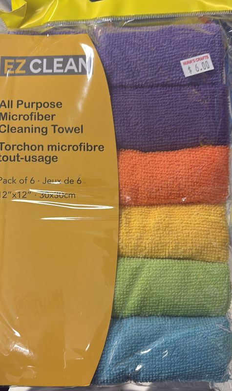 6pk All Purpose Microfibre Cleaning Towels