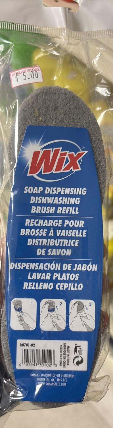 Wix Soap Dispensing Disheashing Brush Refill x2