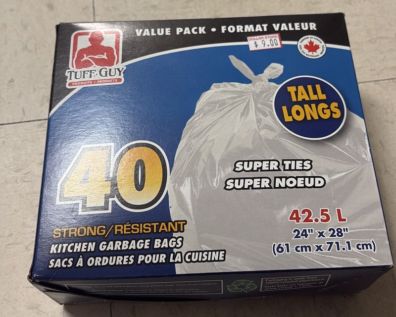 40 kitchen garbage bags