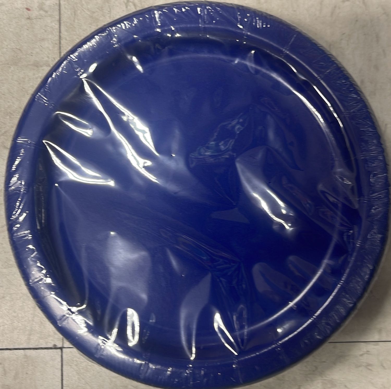 Small navy blue plate