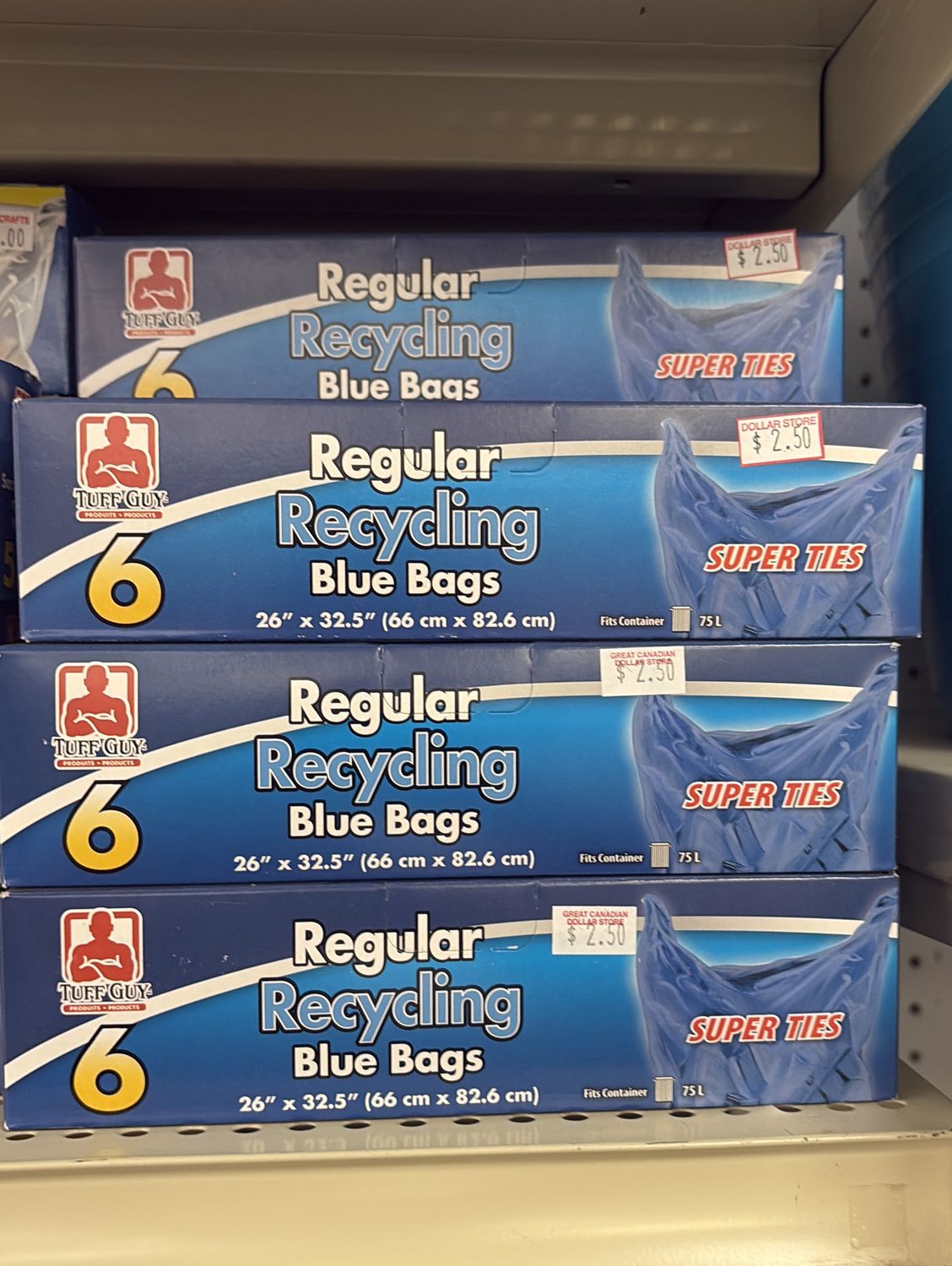 Regular recycling  blue bags