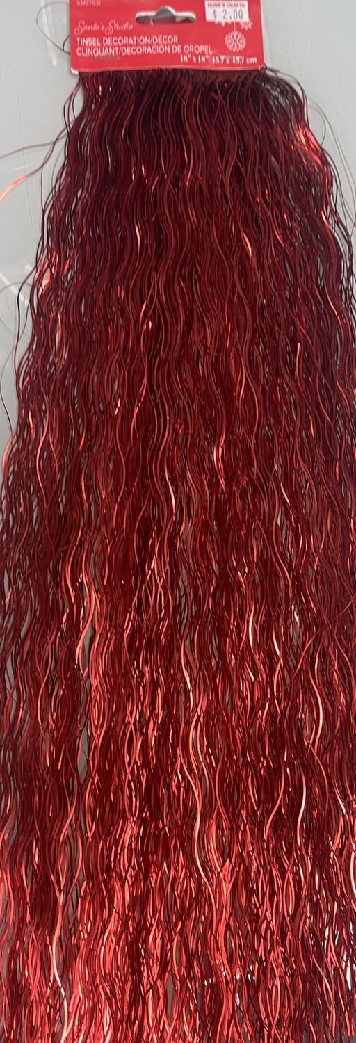 Tinsel decoration red