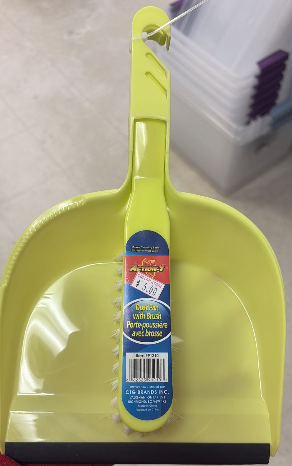 Dustpan with brush