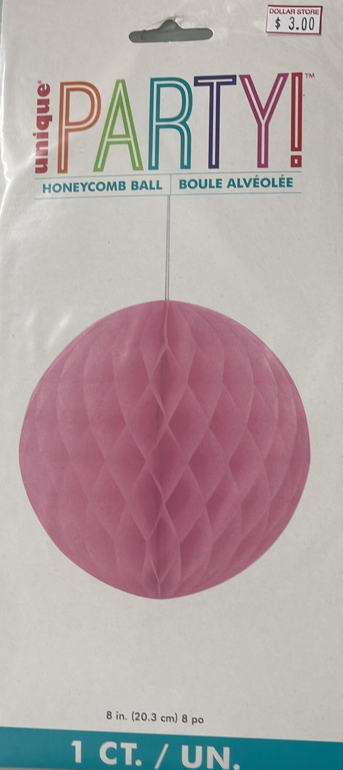 Pink honeycomb ball