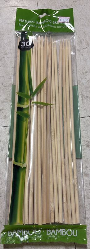Natural bamboo skewers