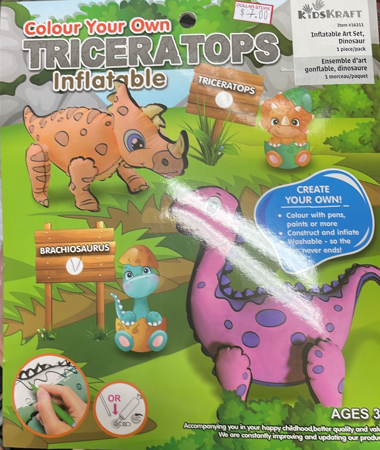 Colour your own triceratops.