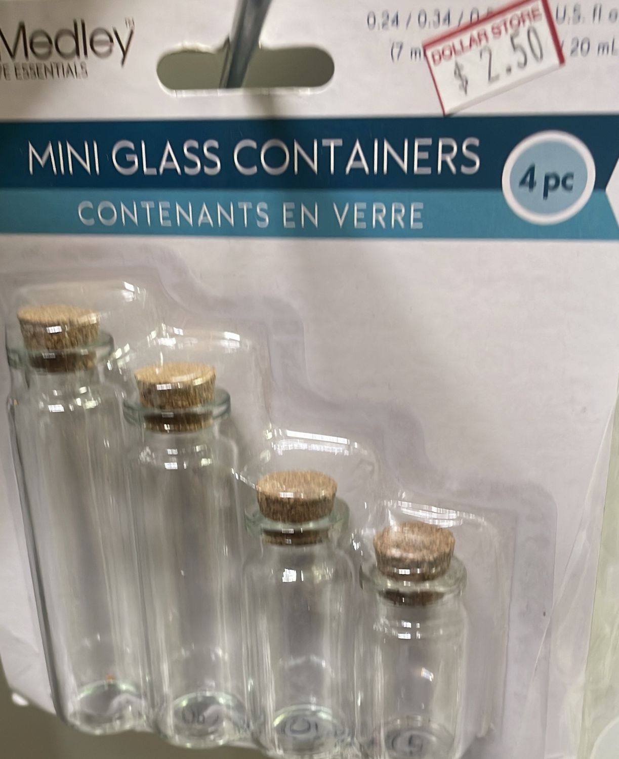 Mini glass container 4pck