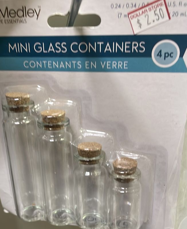 Mini glass container 4pck