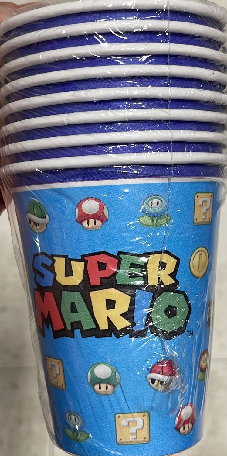 8pk 9oz Super Mario Themed Paper Cups