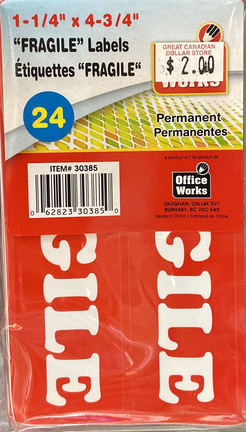 “FRAGILE” Labels