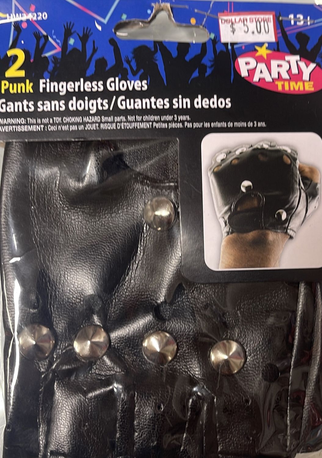 Punk fingerless gloves