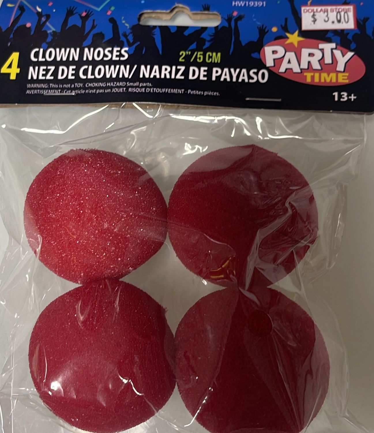 4ct. Red clown noses