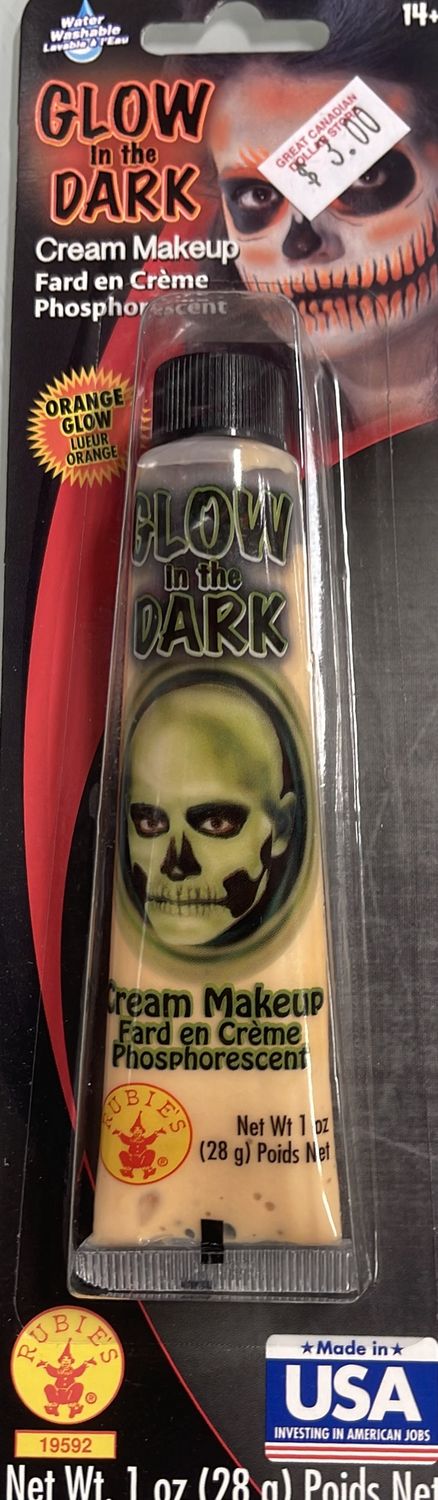 Glow in dark cream makeup