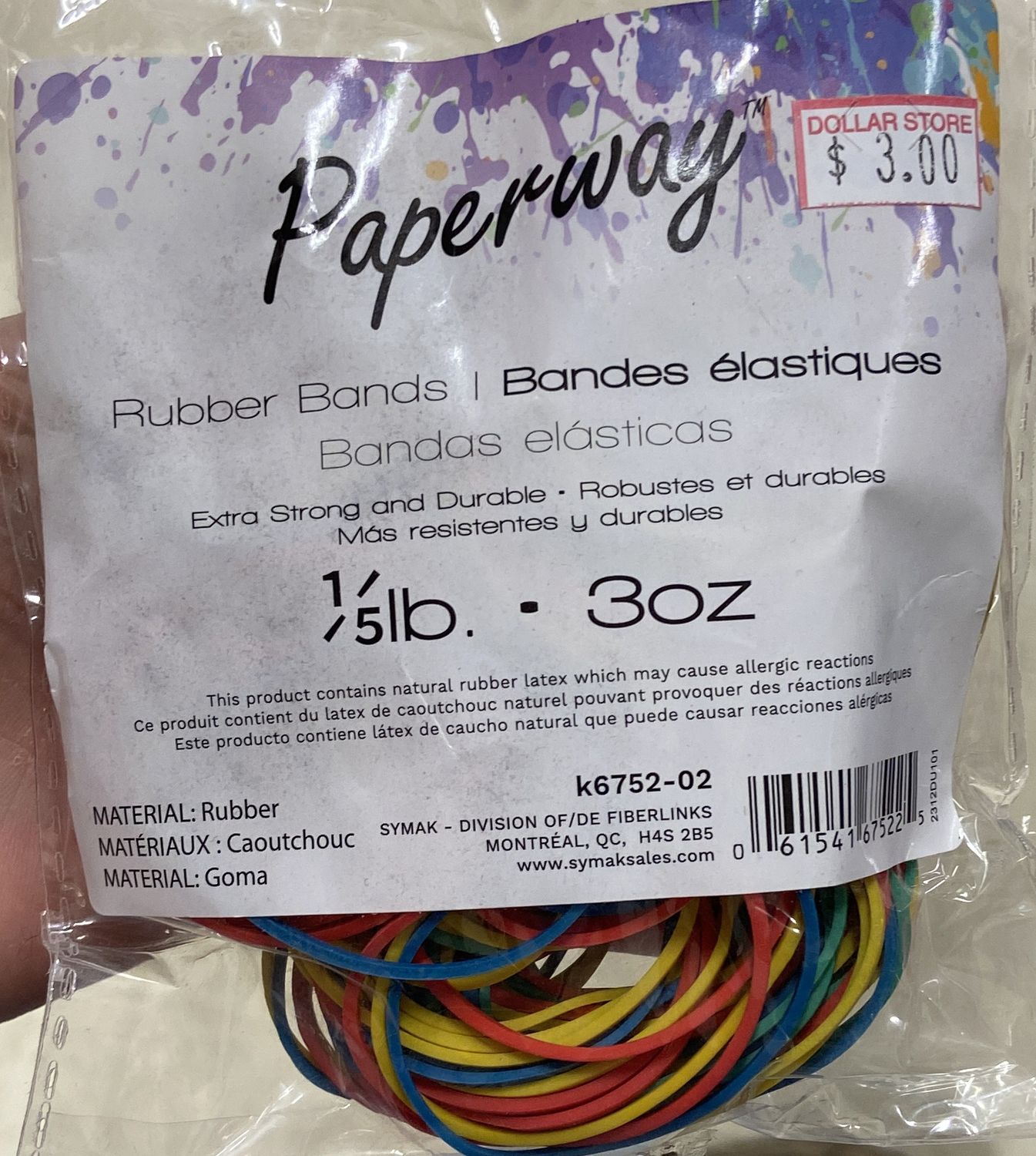 Colored Rubber Bands 1/5 lb