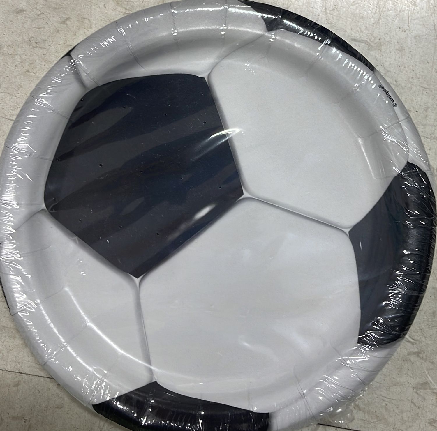 Unique: 8pk Small Soccer Ball Print Paper Plates