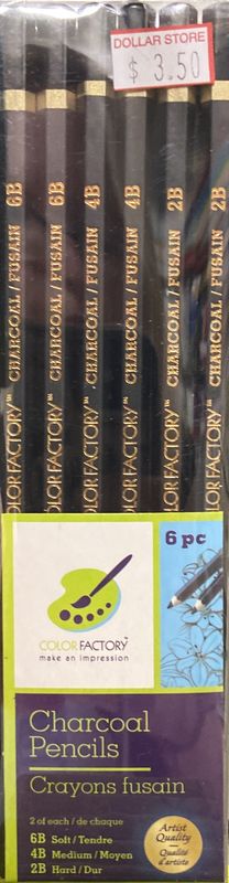 MultiCraft: 6pk Assorted Charcoal Pencils