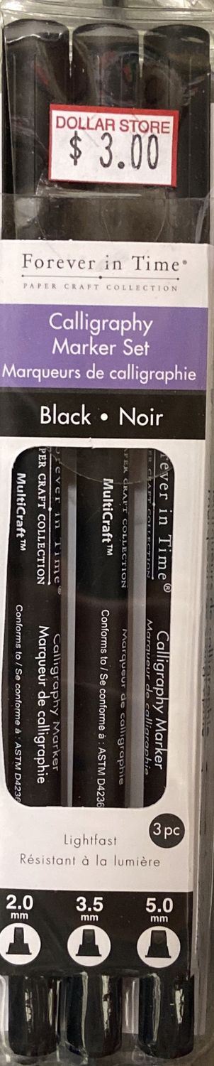 MultiCraft: 3pc Black Calligraphy Marker Set