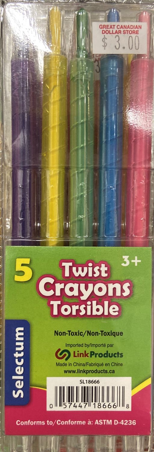 5 Pack Twist Crayons