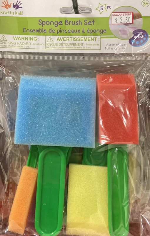 MultiCraft: Assorted Sponge Brush Set with Plastic Handles