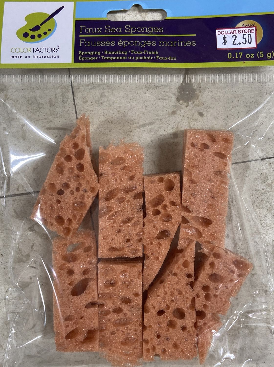 MultiCraft Faux Sea Sponges for Painting 5g