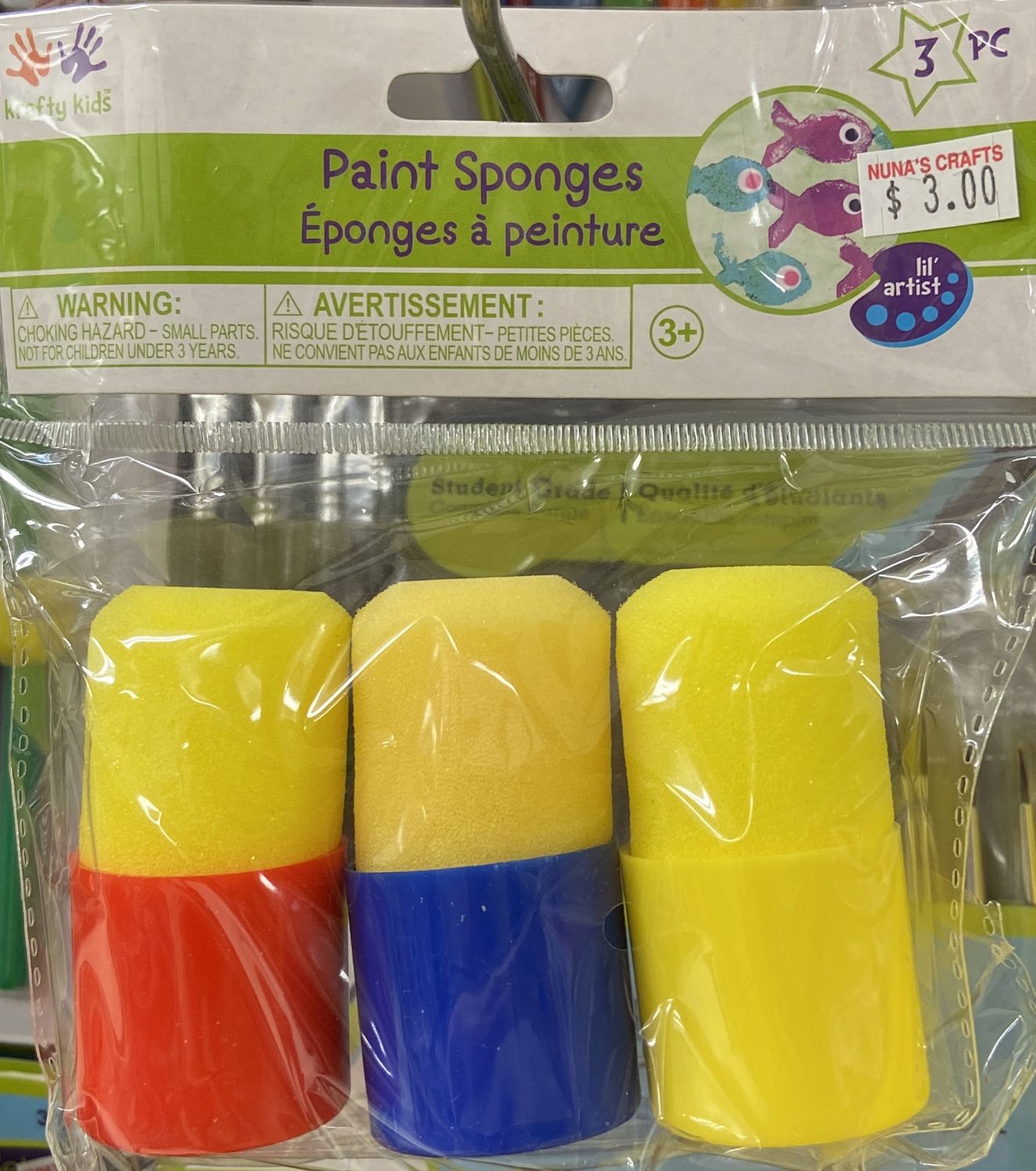 MultiCraft: 3pk Paint Sponges with Plastic Grip 