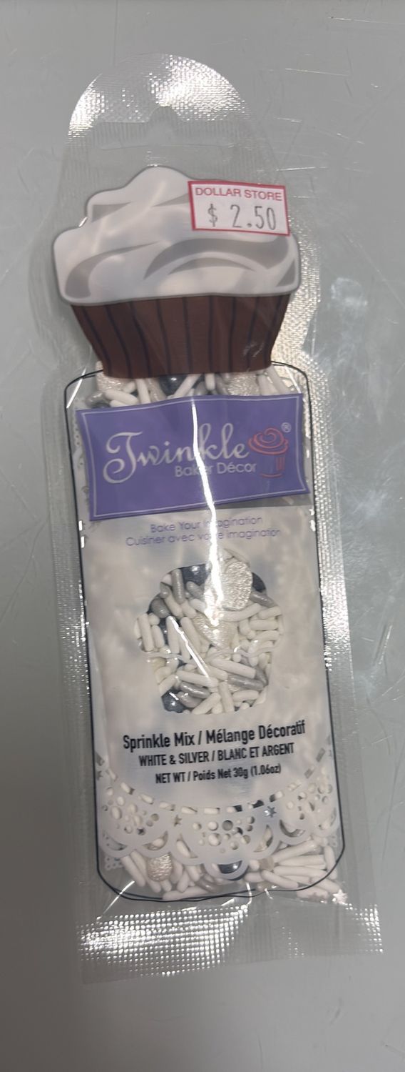 Sprinkle mix white&amp; silver