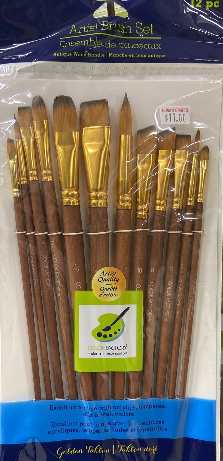 12 Pack Artist Brush Set