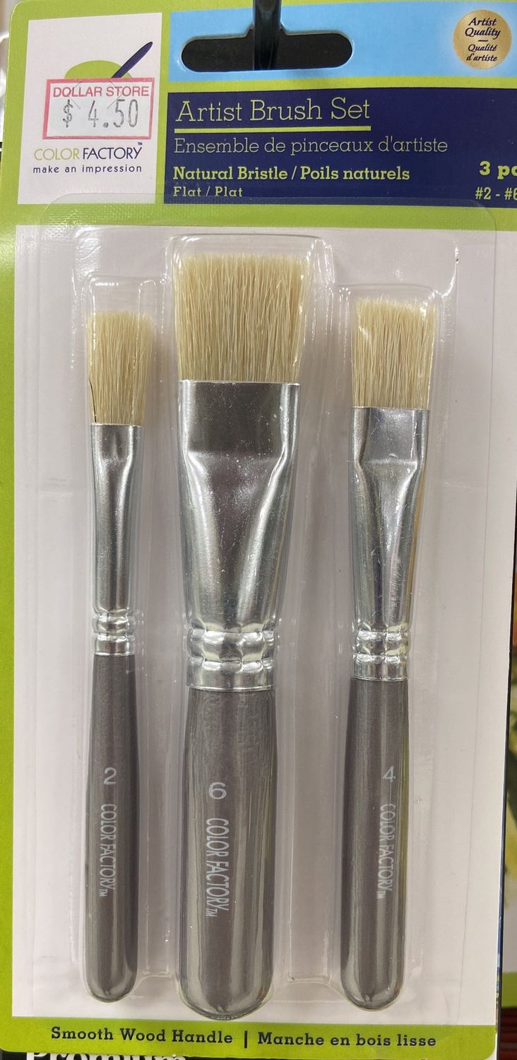 MultiCraft: 3pc Flat Artist Brush Set #2 - #6