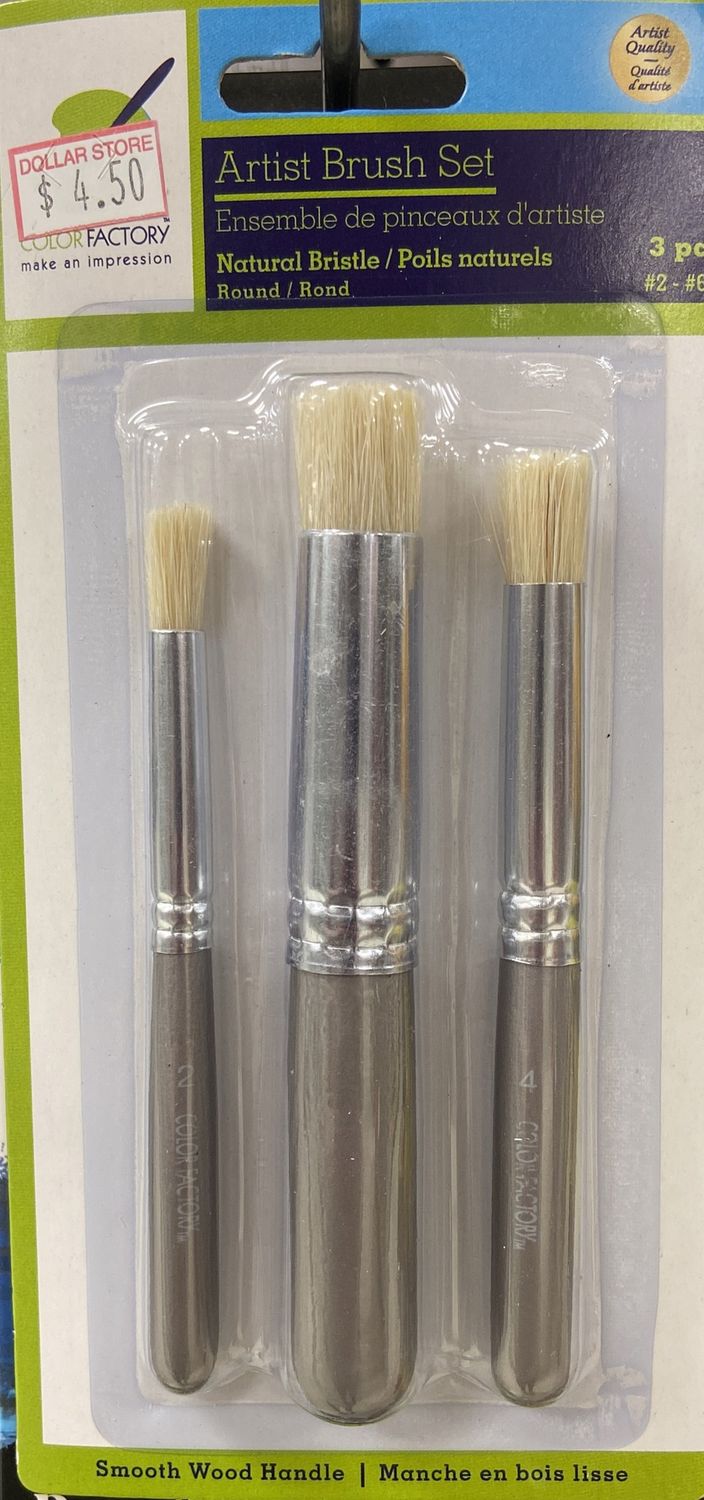 MultiCraft: 3pk Round Artist Brush Set #2 - #6
