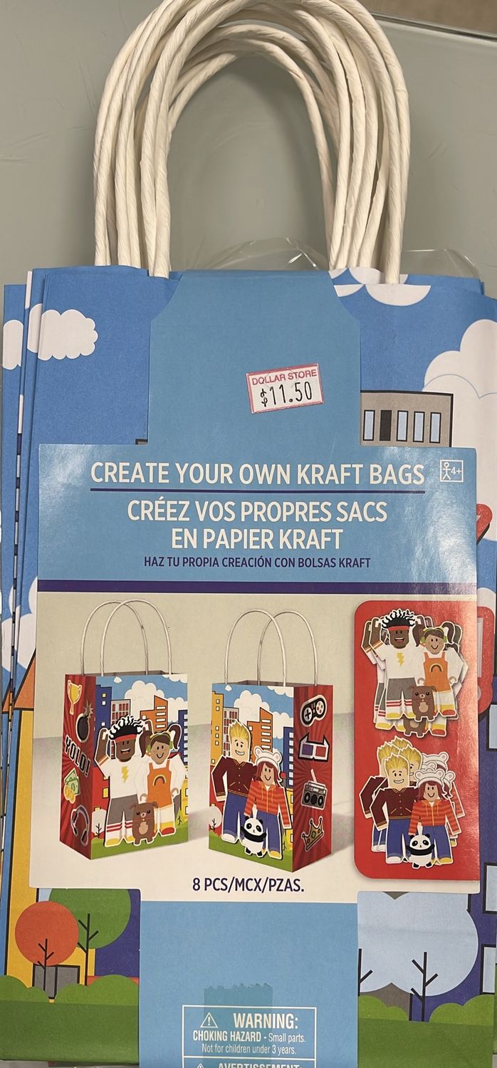 Amscan: 8pk Roblox Themed Create Your Own Kraft Bags