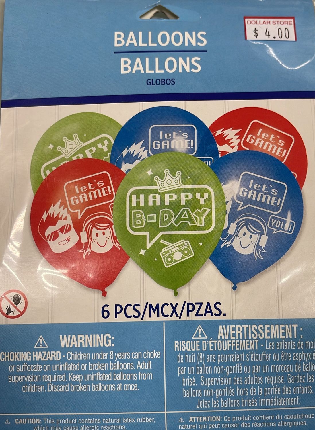 Amscan: 6pk Roblox Themed Asst. Color Latex Birthday Balloons 