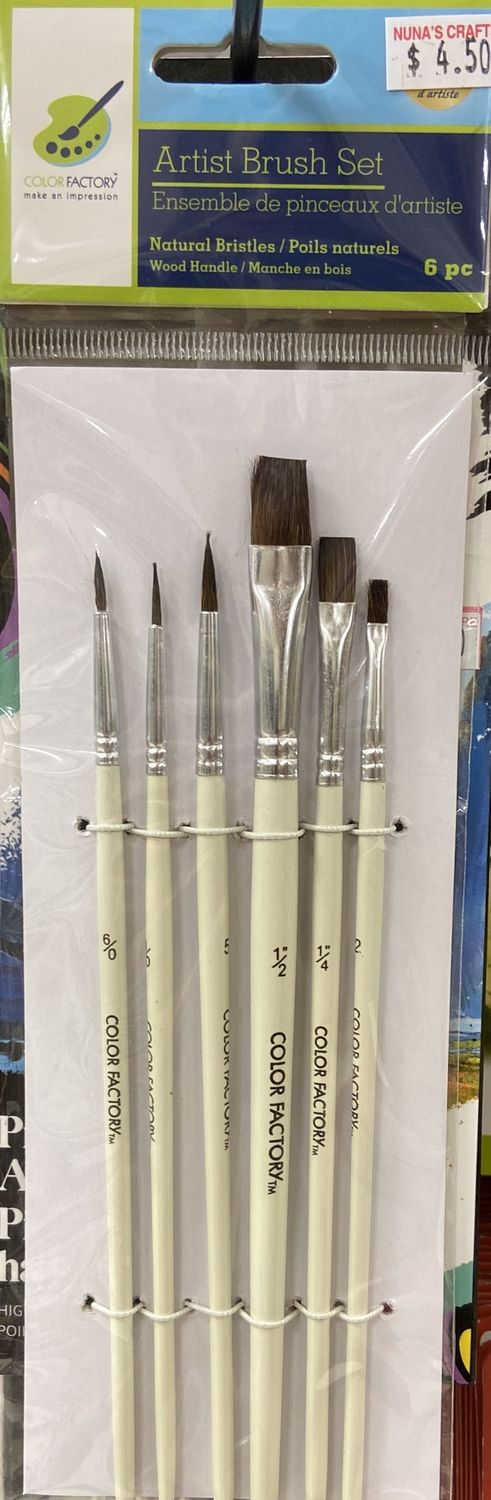 MultiCraft: 6pc Artist Brush Set with Natural Bristles