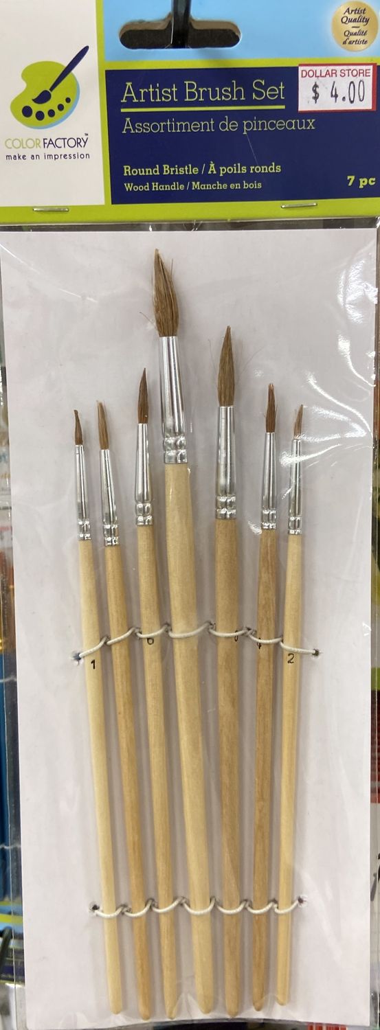 MultiCraft: 7pc Round Bristle Artist Brush Set