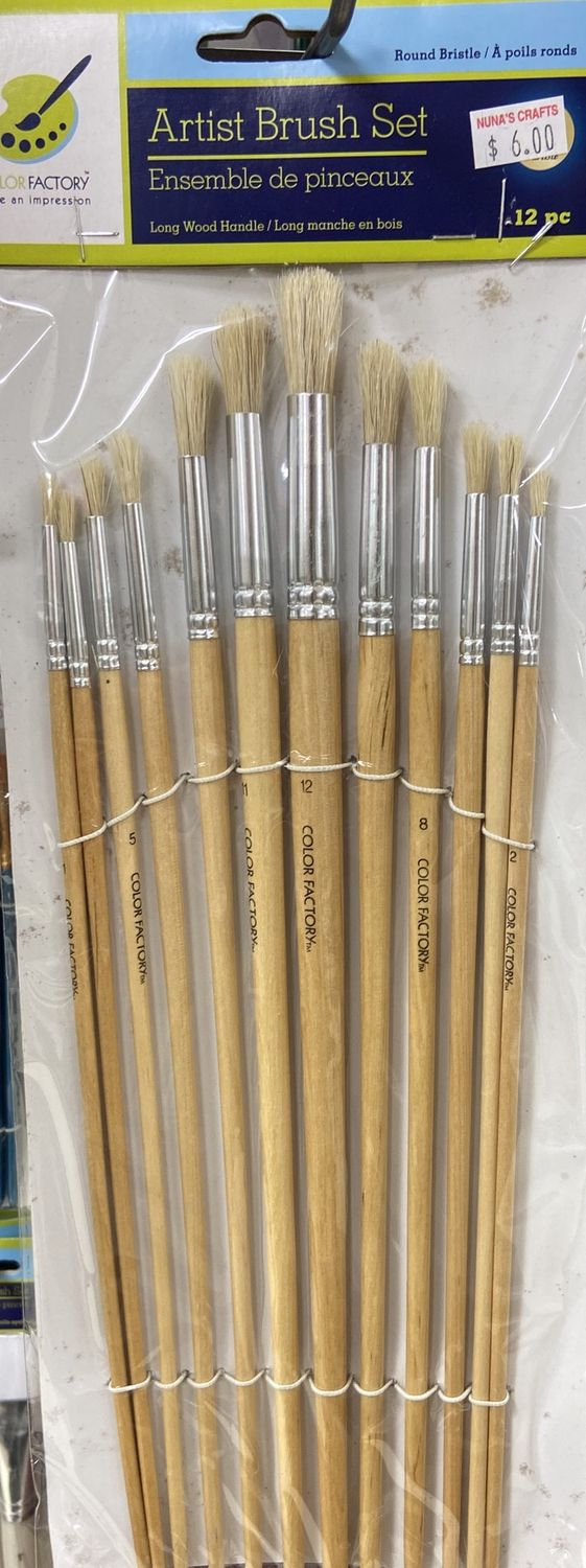MultiCraft: Long Wood Handle Artist Brush Set - Rounds