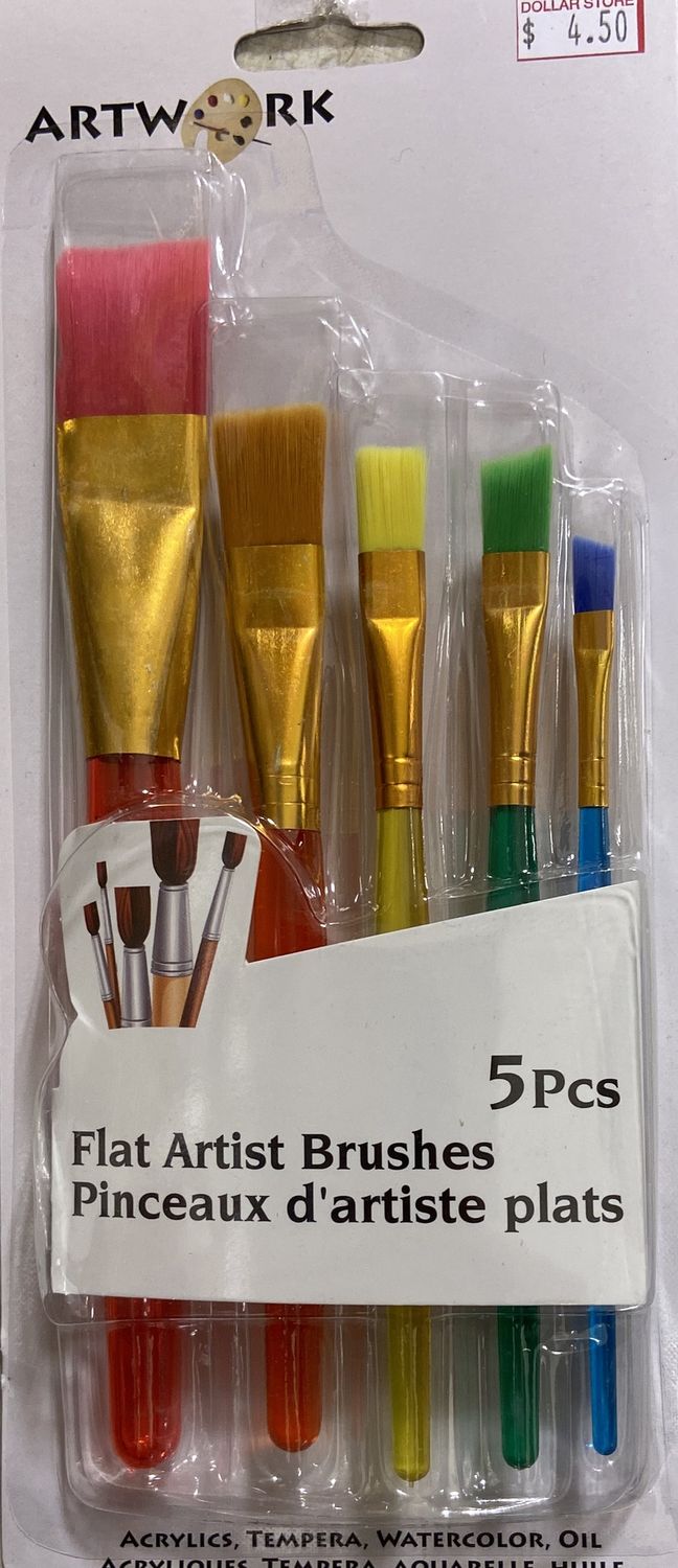 M.H.I: 5pk Flat Artist Brushes Set 