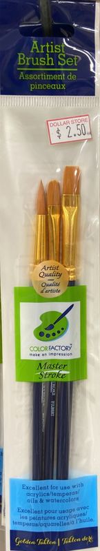 MultiCraft: Golden Taklon 3pc Artist Brush Set