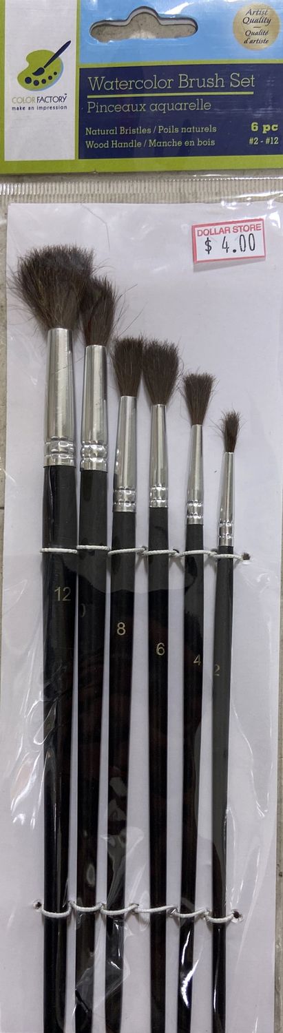 MultiCraft: 6pc #2-#12 Watercolor Brush Set