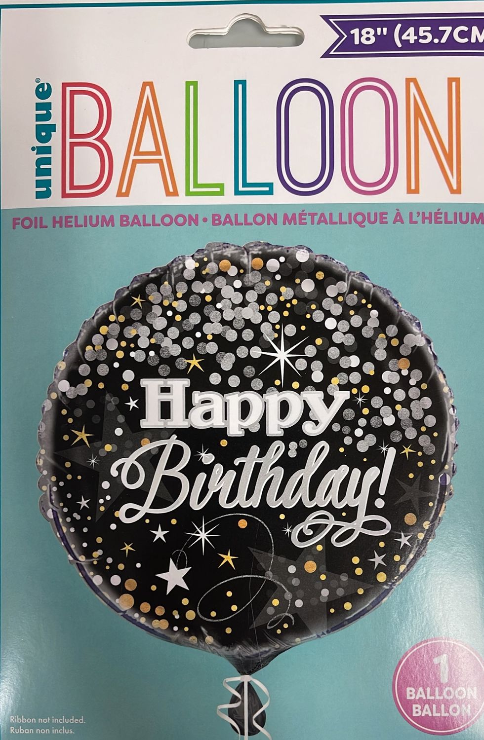 Unique: 18&quot; Black/Silver/Gold Happy Birthday Circle Foil