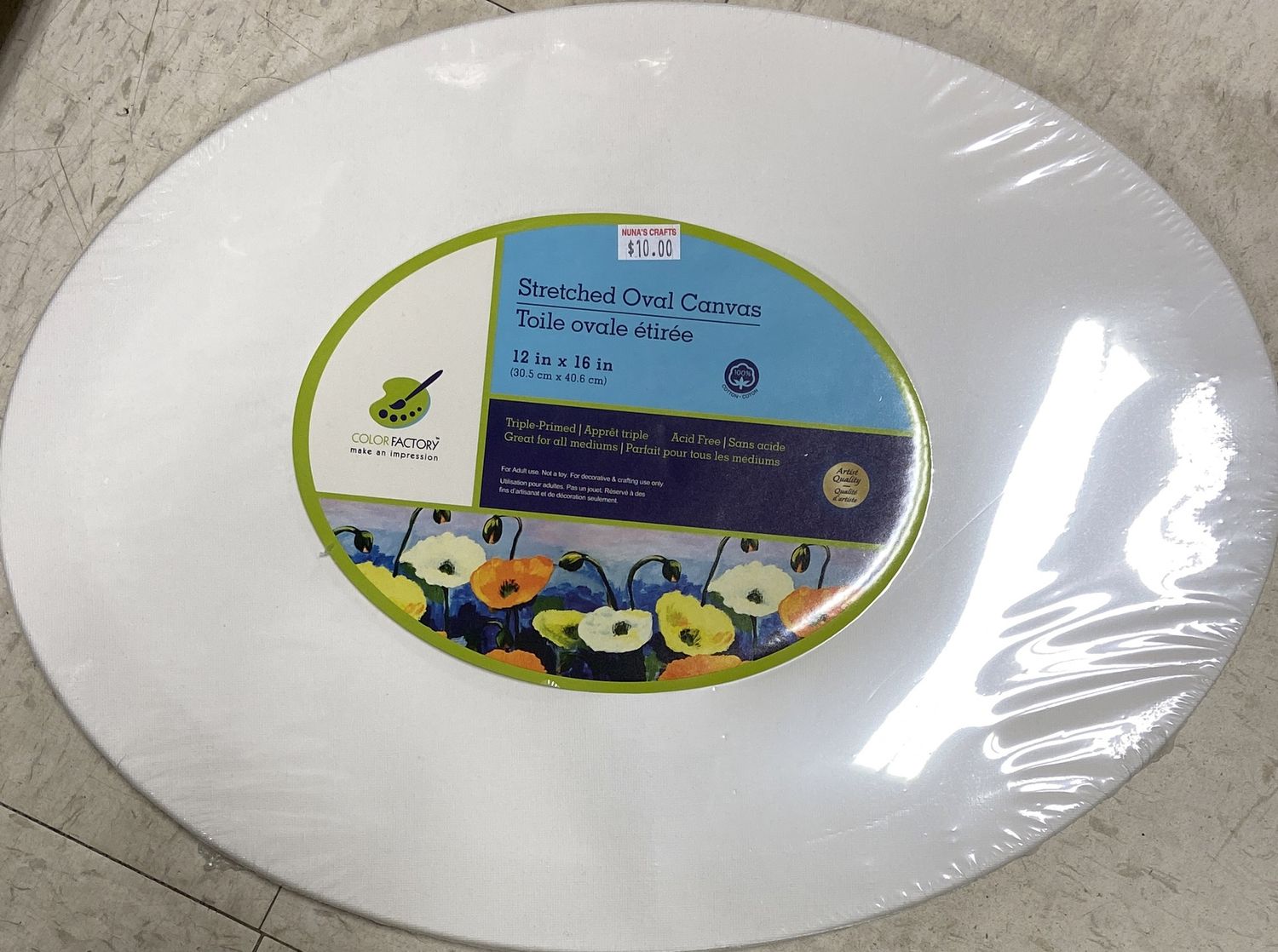 MultiCraft: 12&quot; x 16&quot; Stretched Oval Canvas