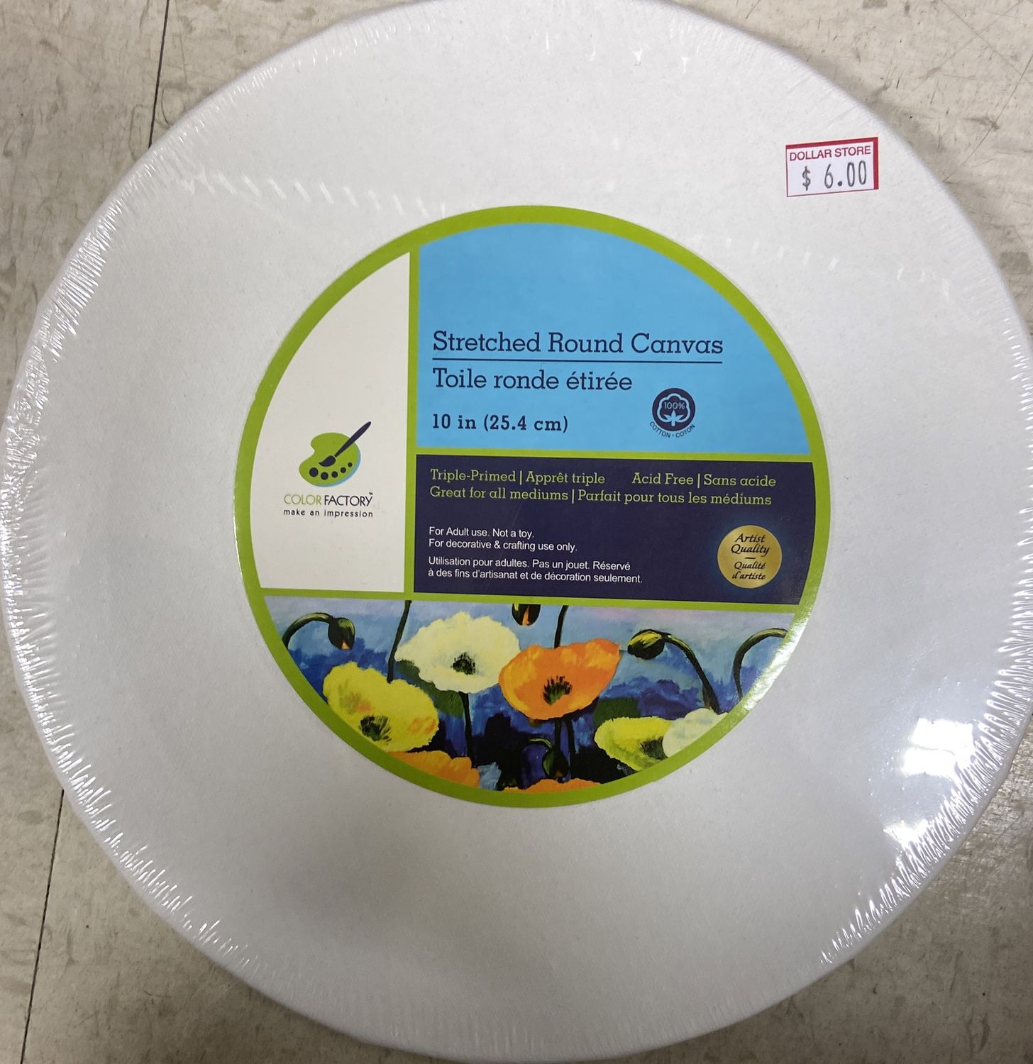 MultiCraft: 10&quot; Stretched Round Canvas
