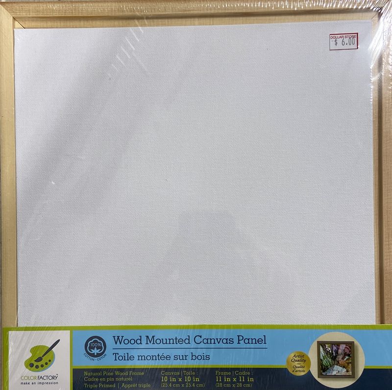 10&quot; x 10&quot; Wood Mounted Canvas Panel